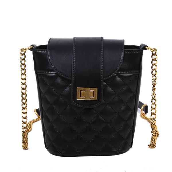 

cute fashion drawstring bucket messenger bags ladies crossbody chain bags rhomboid retro shoulder bags
