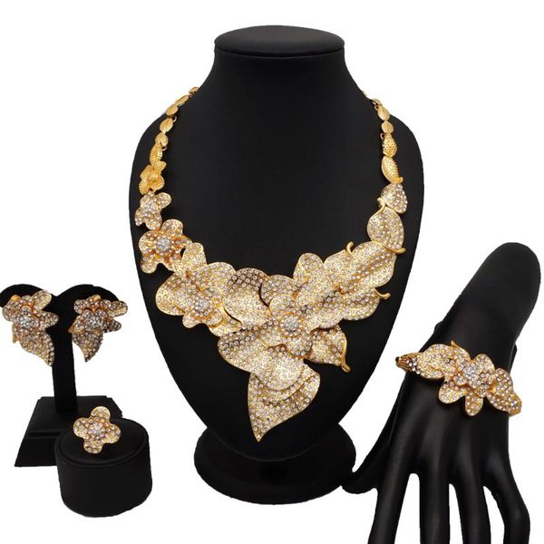 

african ювелирные наборы мода fine jewelry set кристалл ожерелье серьги кольца браслет шарм люкс свадебные jewerly, Silver