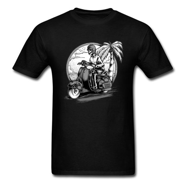 

keep going t shirt summer tshirt men skull scooter t-shirts novelty short sleeve clothes 100% cotton tees fashion custom