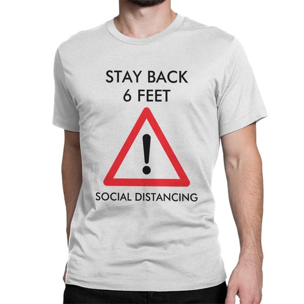 

2020 практика социального дистанцирования t-shirt для мужчин сохранить здоровье повседневная хлопок tee рубашки вокруг шеи короткий рукав фу