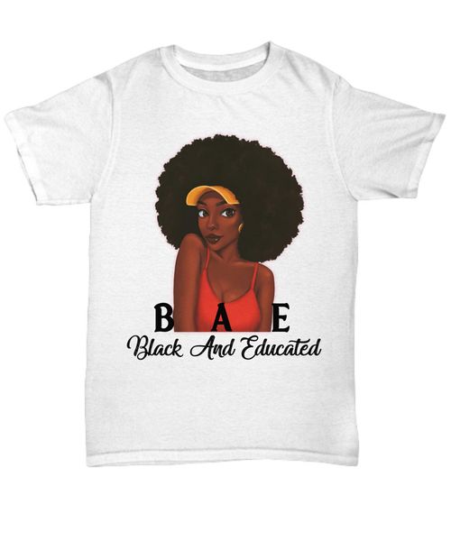 

funny black queen t-shirt educated girl tee gift for women proud melanin gym tee shirt