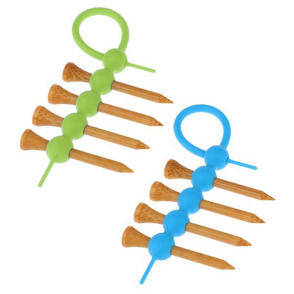 

прочный резиновый golf tee держатель с 55мм wood тис set (зеленый + синий