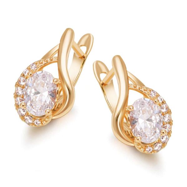 

mxgxfam gold color 18 k new zircon hoop earrings for women fashion jewelry + nickel free, Golden;silver