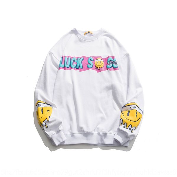 

clothing road ancient autumn new fashion smiley face sweater pullover printing all-match sweater oversize round neck pullover for men hdtmo, Black
