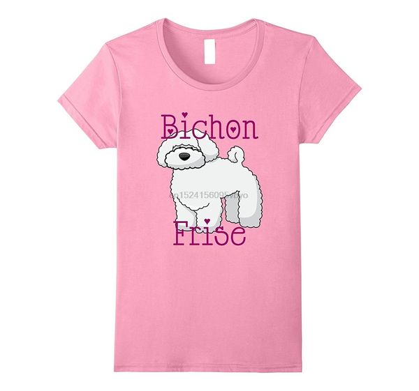 

бишон фризе смешные симпатичные пуха собаки женщины t- shirt