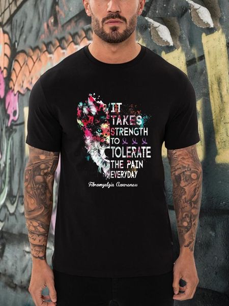 

strength to tolerate the pain everyday fibromyalgia awareness t-shirt - teebluechic
