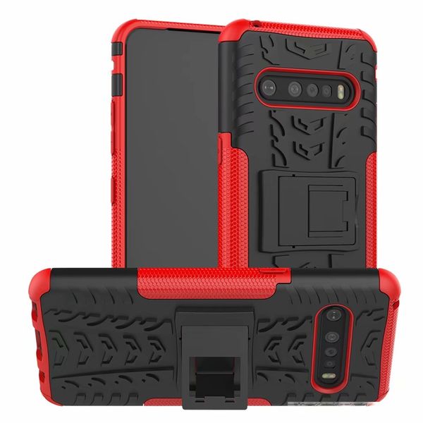 

2 in 1 comb armor hybrid impact kickstand phone cases case for lg v50s g8x k51 k50 x6 v60 g8 stylos 6 5