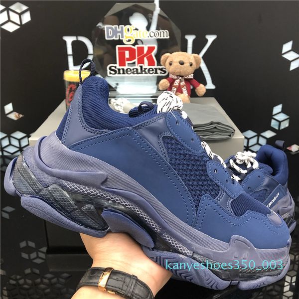 

лучшие качества triple-s моды в париже 17fw тройной кроссовки мужчин женщин черный красный белый зеленый повседневный папа обувь теннис повы, Black