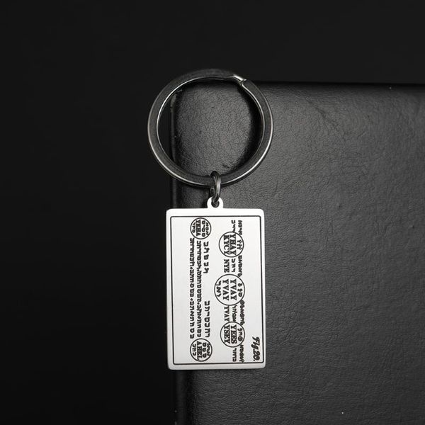 

dawapara удачи и удача амулет брелок одиннадцатой таблица духов луны книга моисей из нержавеющей стали key ring, Silver