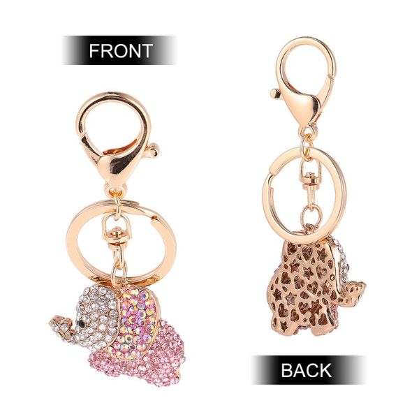

1pc cute keychain car pendant ornament bag pendant hanging decorations colorful rhinestone elephant shape design for friends kid, Silver