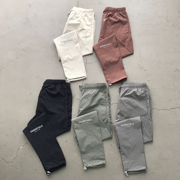 

fear of god essentials track pants fog reflective logo casual lightweight pants trousers men women hip hop streetwear, Black