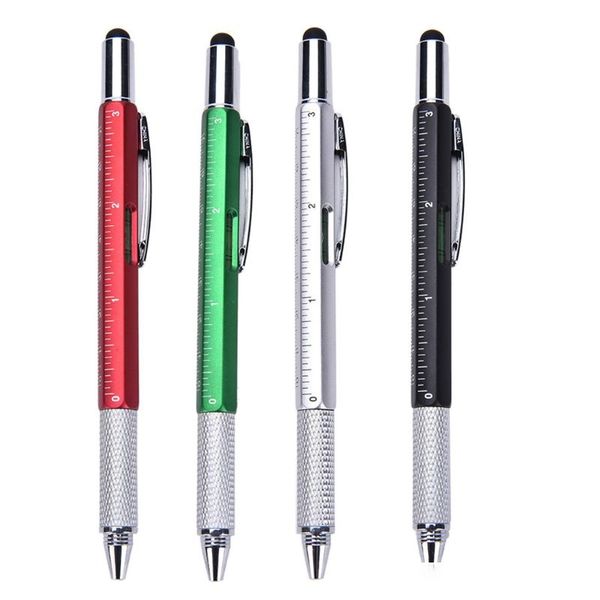 

6 in 1 multifunctional touch screen tool stylus pen ballpoint pen portable size ballpoint pen with ruler screwdriver tool