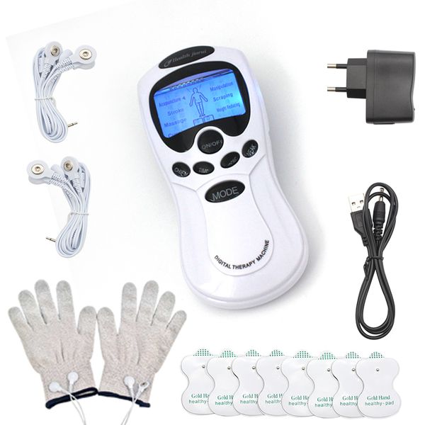 

body healthy care massage tens digital meridian therapy massager machine slim slimming muscle relax fat burner with gloves