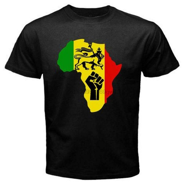 

africa rasta power reggae music logo mens black size s-3xl usa size t-shirt en1
