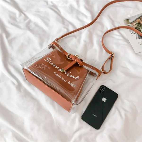 

new fashion women leisure transparent handbag shoulder bag clear jelly crossbody