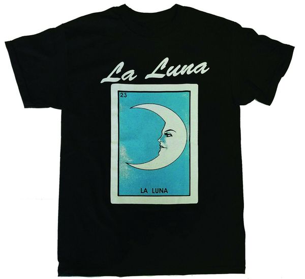 

mexican loteria black t-shirt la luna casual printing tee shirt