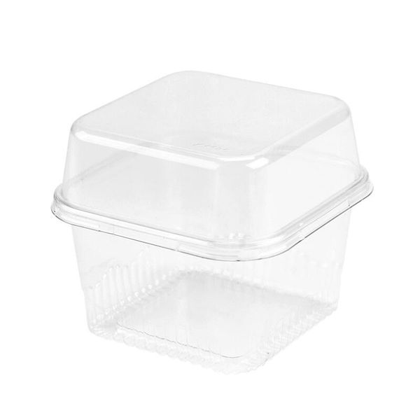 Transparente Vazio Praça Mousse Cake Box para festa de casamento de plástico transparente queque Iogurte Pudim Caixas com tampa LX3218