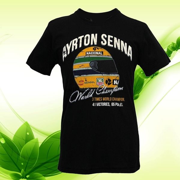 

fashion ayrton senna world champ black tee shirt