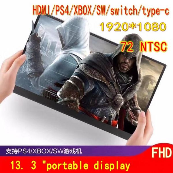 

13.3 "portable mobile display lapexternal standing screen can be connected to set-box game console ps4 xbox switch typec