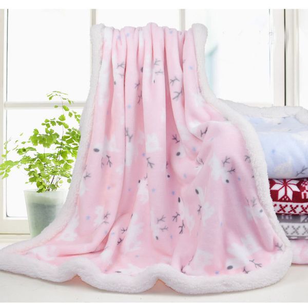 

warm baby blanket thick christmas elk baby blankets newborn cartoon flannel blanket autum winter infant toddler wrap