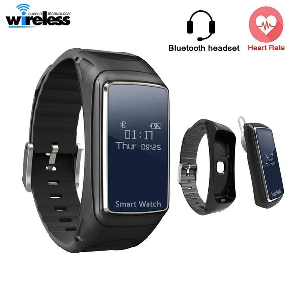 

2 in 1 b7 smart watch bracelet bluetooth headphones headset heart rate monitor for samsung smartphones