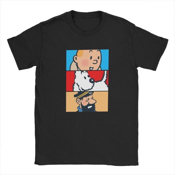 

миднайт стар тинтин milou пикша приключение тинтина t shirt для мужчин хлопок высокого t-shirt tee одежда 4xl 5xl 6xl