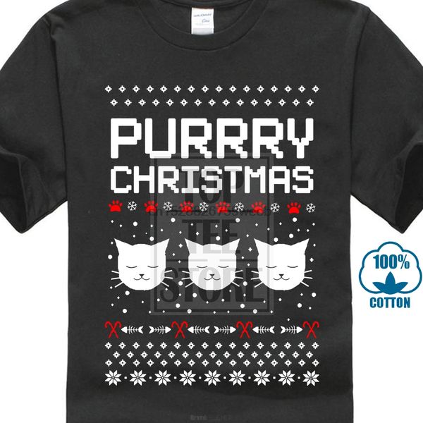 

purrry christmas ugly sweater cute lover xmas party t shirt gift idea