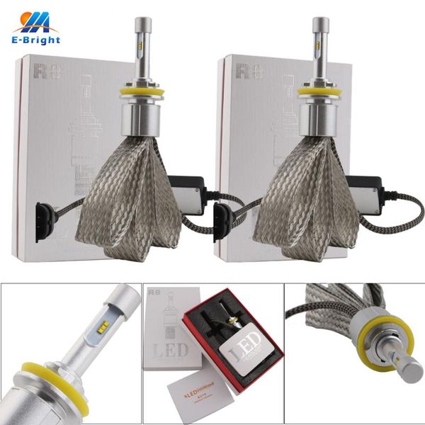 

ym e-bright 2 pcs led car headlight bulbs h1 h3 h7 h8 h11 9005 9006 h4 40w 12v 24v 4800lm 6000k auto led bulb