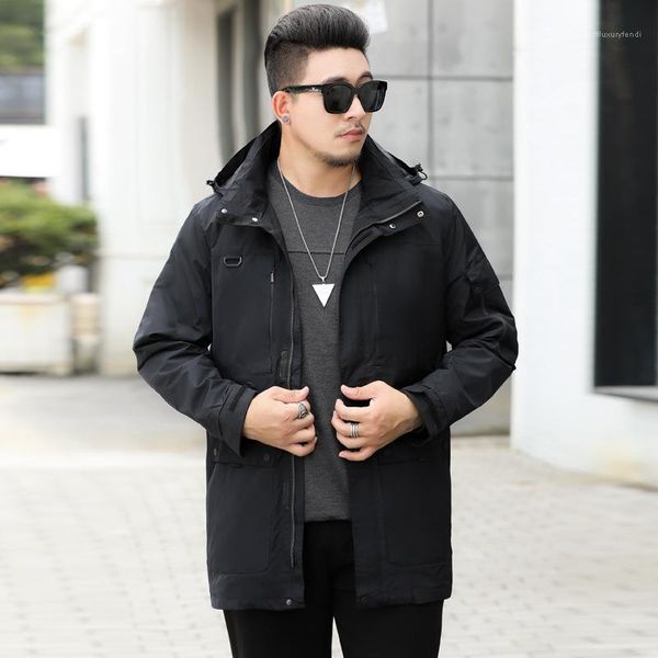 

long sleeve windbreaker homme solid coat mens black wide waisted jacket hooded autumn winter zipper, Black;brown