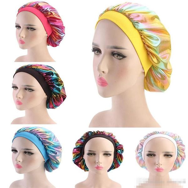 

мусульманская женщина широкого stretch дышащий бандан night спящий тюрбан hat headwrap bonnet химио крышка аксессуары для волос dc346, Blue;gray