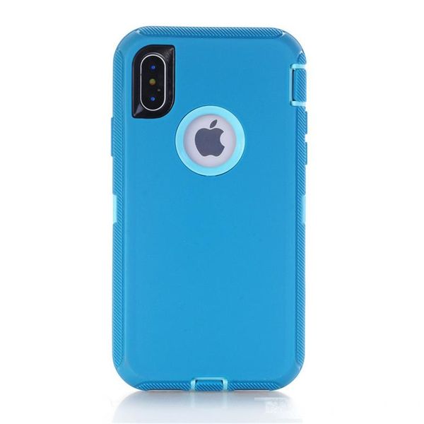 

3 in 1 pc rubber hybrid heavy defend shockproof full coverage case cover for iphone 6 6s plus 7 7plus x xs max xr with film