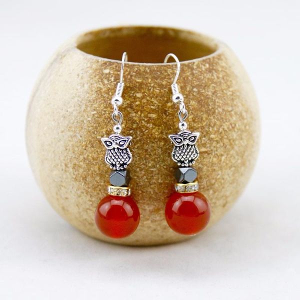

dangle & chandelier unique fashion lovely red onyx stone drop earrings for women, Silver