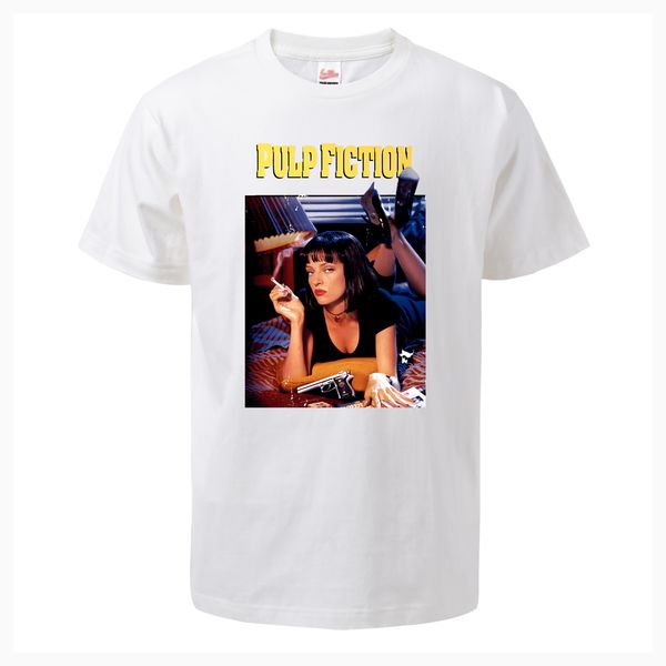 

pulp fiction printed 2019 summer new fashion men's t-shirt cotton harajuku men t shirts hip hop style tees