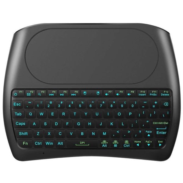 

backlight d8 pro i8 english russian spanish 2.4ghz wireless mini keyboard air mouse touchpad 7 color backlit for android tv box
