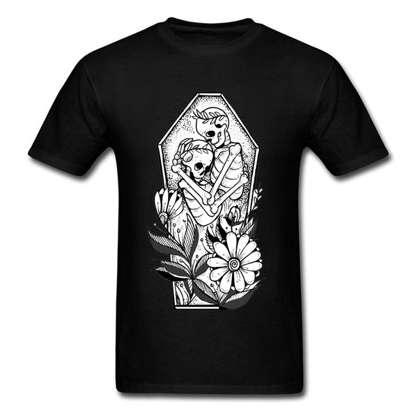

till death couple skulls fitted men t-shirt o-neck moscow sleeve harajuku shirts casual t-shirt ing
