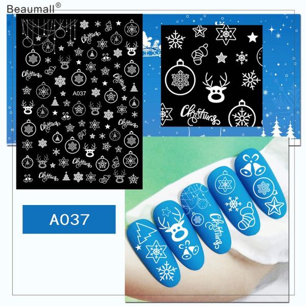 

christmas nails art manicure back glue decal decorations design nail sticker for nails tips beauty, Black