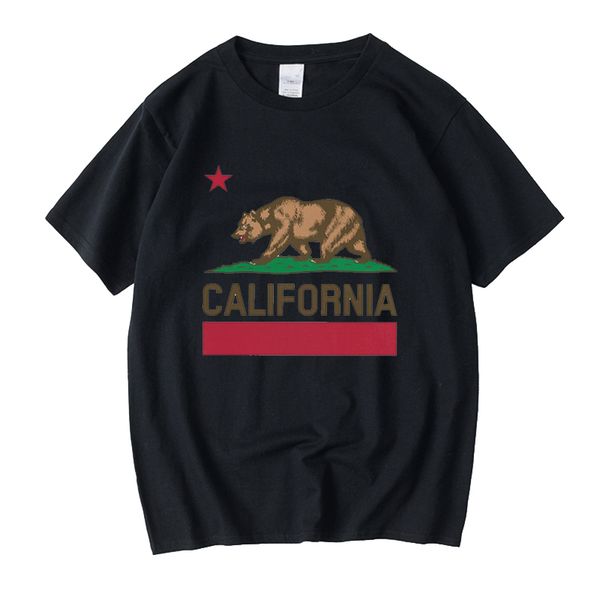 

urban fashion california state flag bear t shirt men pure cotton 1846 tee i love ca short sleeve summer casual tshirt gift merch