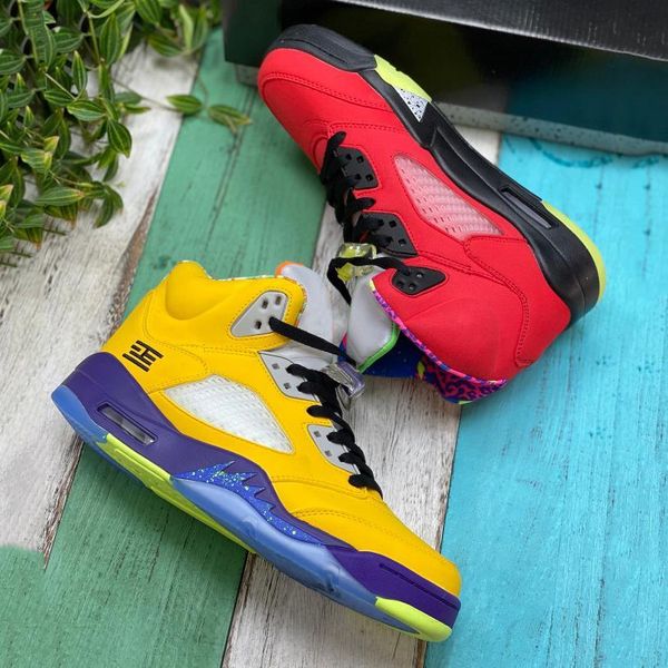 

new what the jumpman 5 mens basketball shoes 5s varsity maize ghost green solar orange mens sports trainers sneakers 7-13