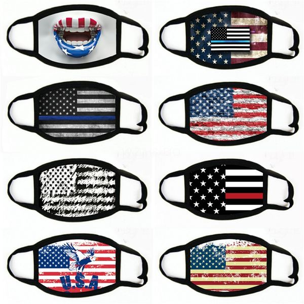 

us warehouse donald american flag designer face masks anti-dust cotton mouth masks unisexwashable mask#701, Black