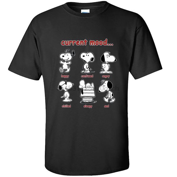 

current mood peanuts comic popular tshirts 100% cotton fabric men tshirts 3d printed short sleeve tees dominant casual
