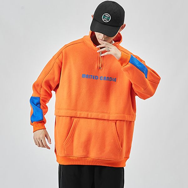 

casual men's classic hip hop hoodies sweatshirts streetwear one piece brand black grey kg-312