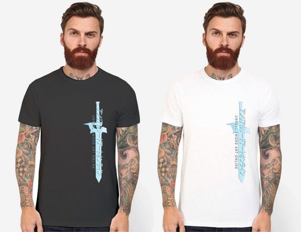 

mens t shirts fashion 2019 harajuku hip hop brand classic sword art online anime street wear tees
