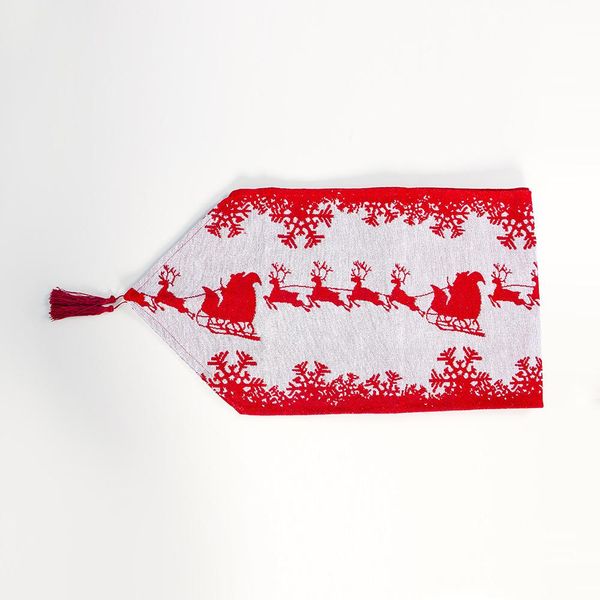 

plaid cotton dinner table polyester dec printed snowflake home 18035cm table runner christmas elk red cloth table cover runners yxlnjy