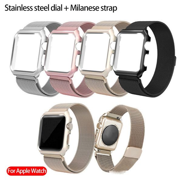 

for apple watch band 42mm 38mm stainless steel bezel milanese magnetic strap for apple watch 3 2 1