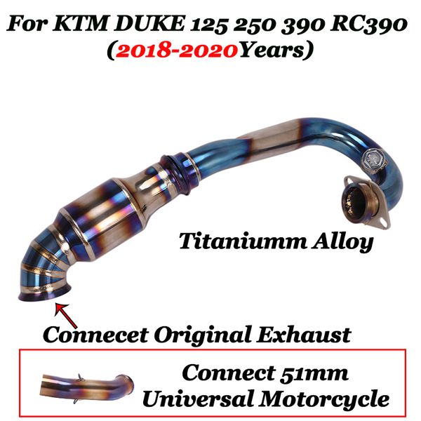 

slip on for duke 125 250 390 rc390 2020 2020 motorcycle full exhaust escape muffler titanium alloy front mid link pipe