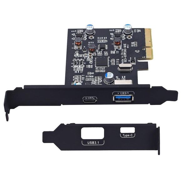 

pci-e pci express to usb 3.1 gen2 10gbps hub type a and type c 2-port pcie expansion adapter card for windows 7/8/8.1/10/linux