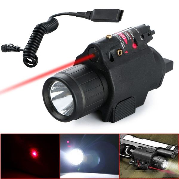 

new flashlight tactical insight red laser cree led 300lm light torch lantern for pistol handgun for hunting camping fishing