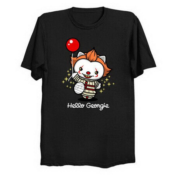 

hello georgi it 2 stephen king hello kitten parody black t-shirt s-3xl oversized tee shirt