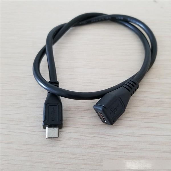 

10pcs/lot micro usb 5pin male to micro usb 5pin female extension data power cable black 50cm