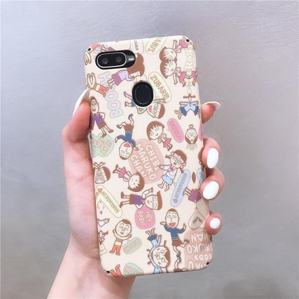 

cartoon chibi maruko-chan opporeno mobile phone shell a7a7x ultra-thin a9/a9x women oppor17/r11s/r15x frosted shell a59s/a57t full hemming k